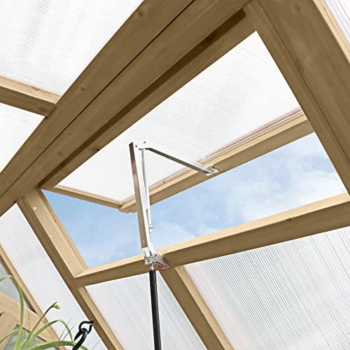 Yardistry Meridian 6.7 Ft. X 7.8 Ft. Garden Plant Greenhouse with Double-Wall Poly Windows, Automatic Roof Vent and Air Flow Base