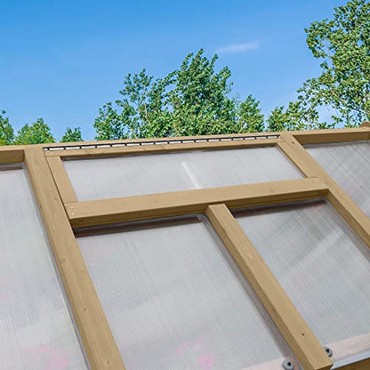 Yardistry Meridian 6.7 Ft. X 7.8 Ft. Garden Plant Greenhouse with Double-Wall Poly Windows, Automatic Roof Vent and Air Flow Base