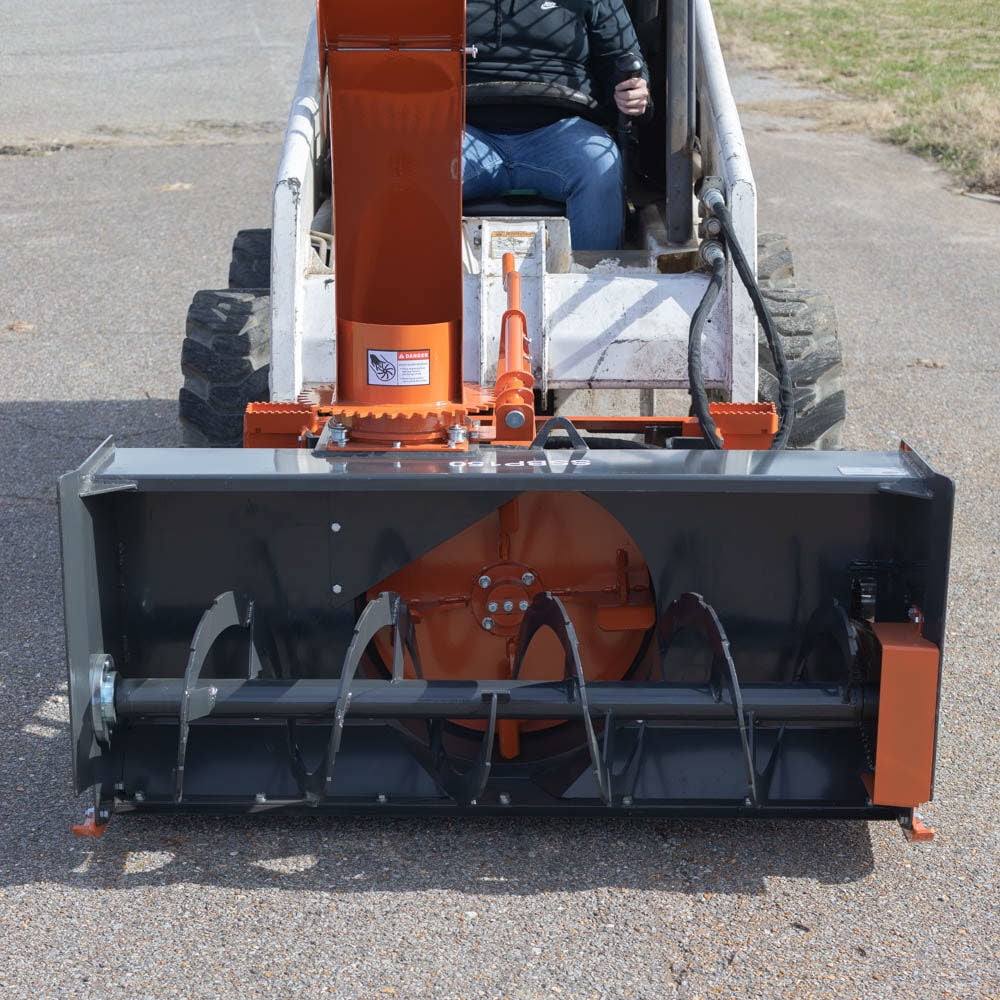Titan Attachments 5 ft Skid Steer Snow Blower, Quick Tach, 360-Degree Directional Snow Chute, Size: 5'